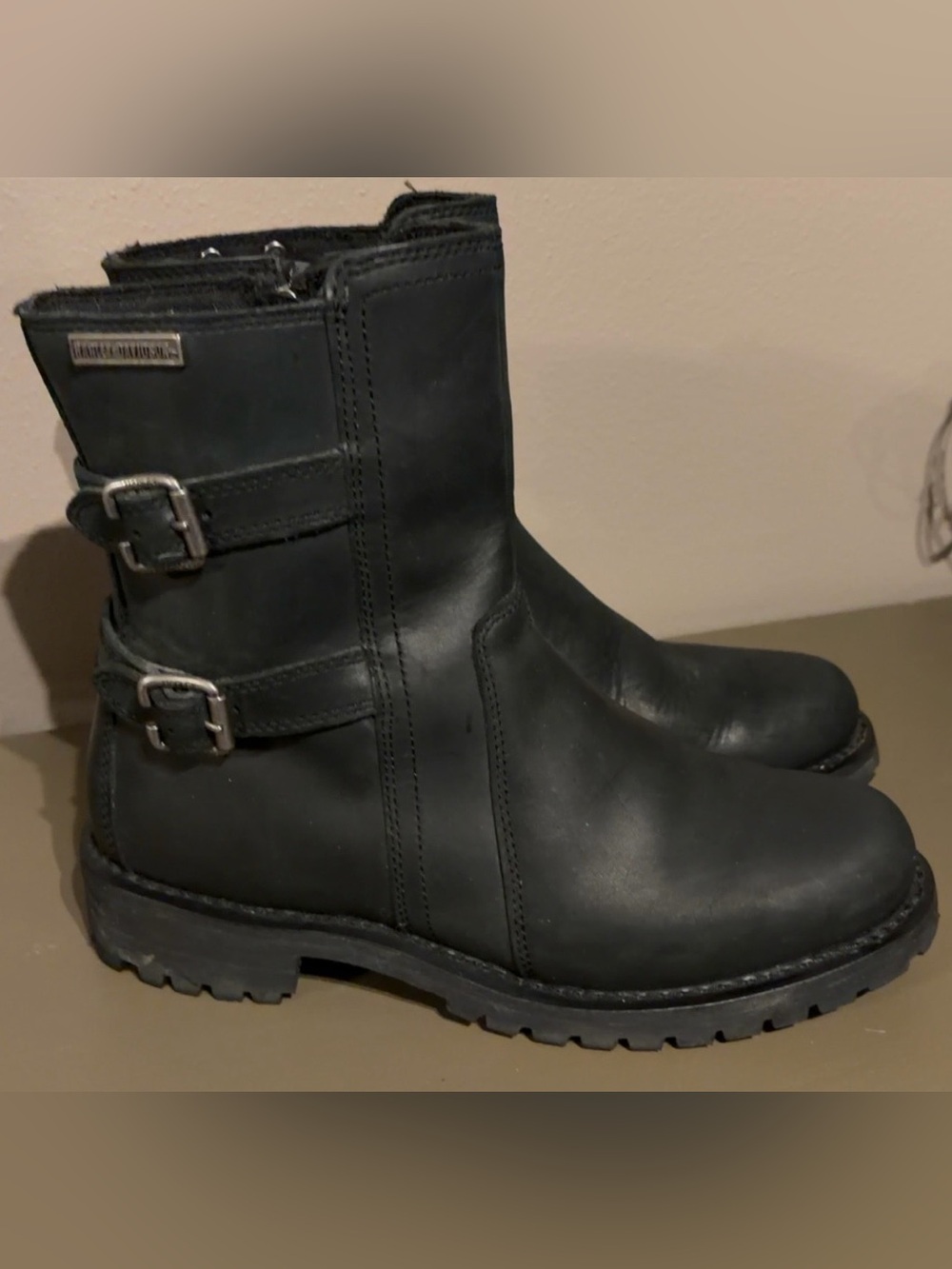 Harley-Davidson Women’s Black Leather Motorcycle Boots Size 10M D84182